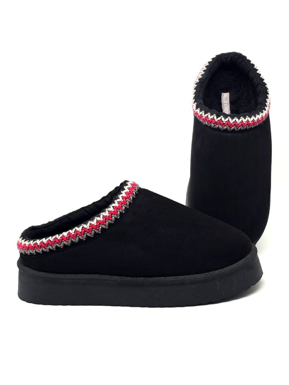 Falls Creek Juliet Black Platform Comfortable Slippers Shoes Women's Size 9M
